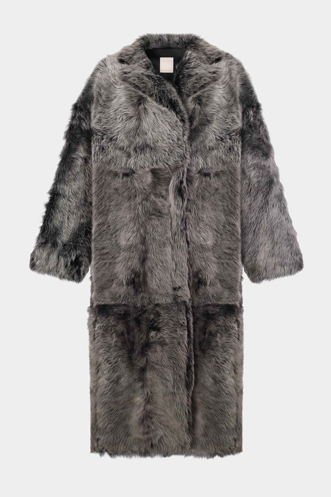 RAVEN TOSCANA SHEARLING COAT IN ASH NOIR