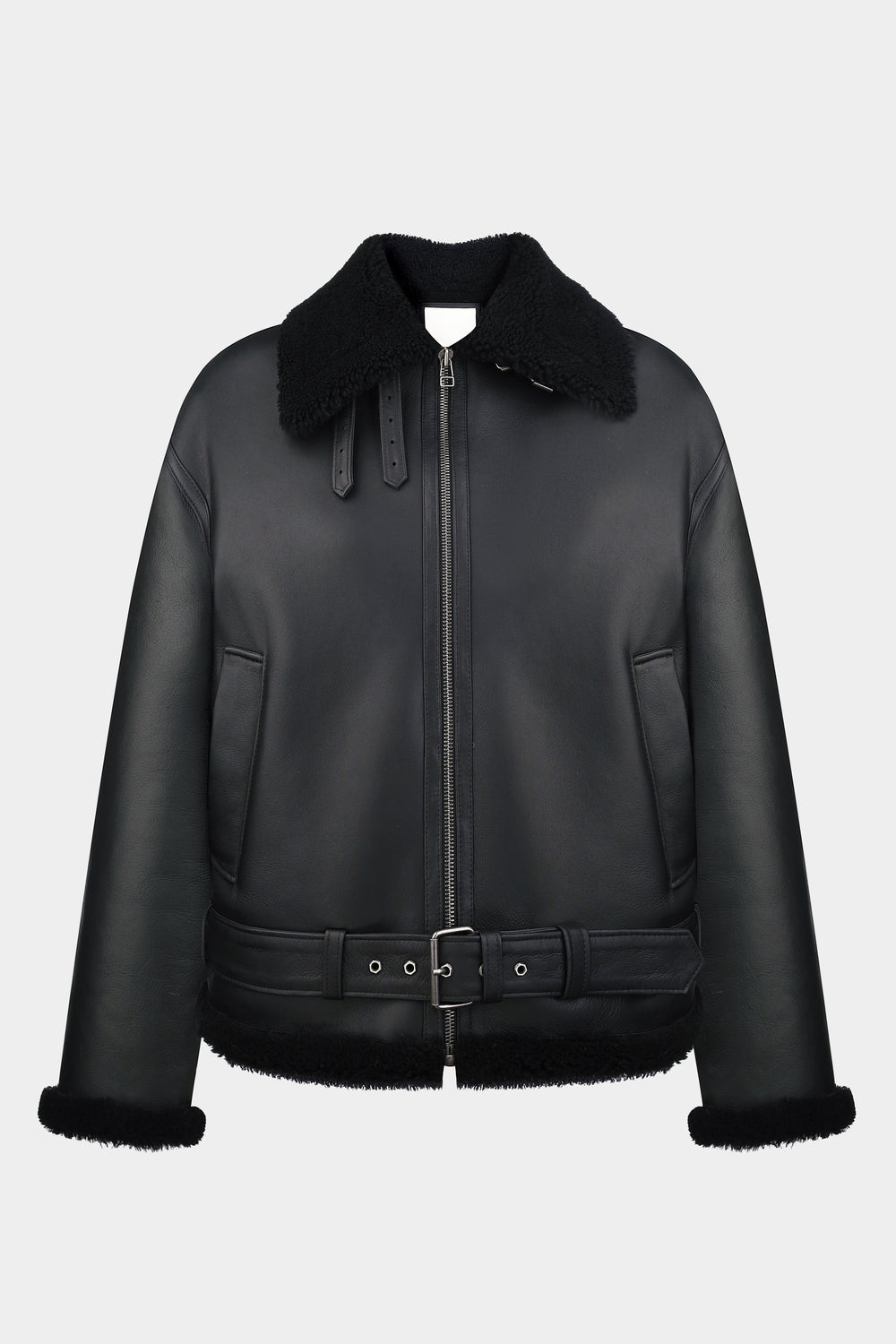 CLASSIC MERINO SHEARLING AVIATOR JACKET IN BLACK