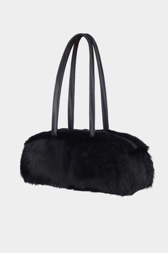 COLETTE SHEARLING BAG IN OBSIDIAN BLACK