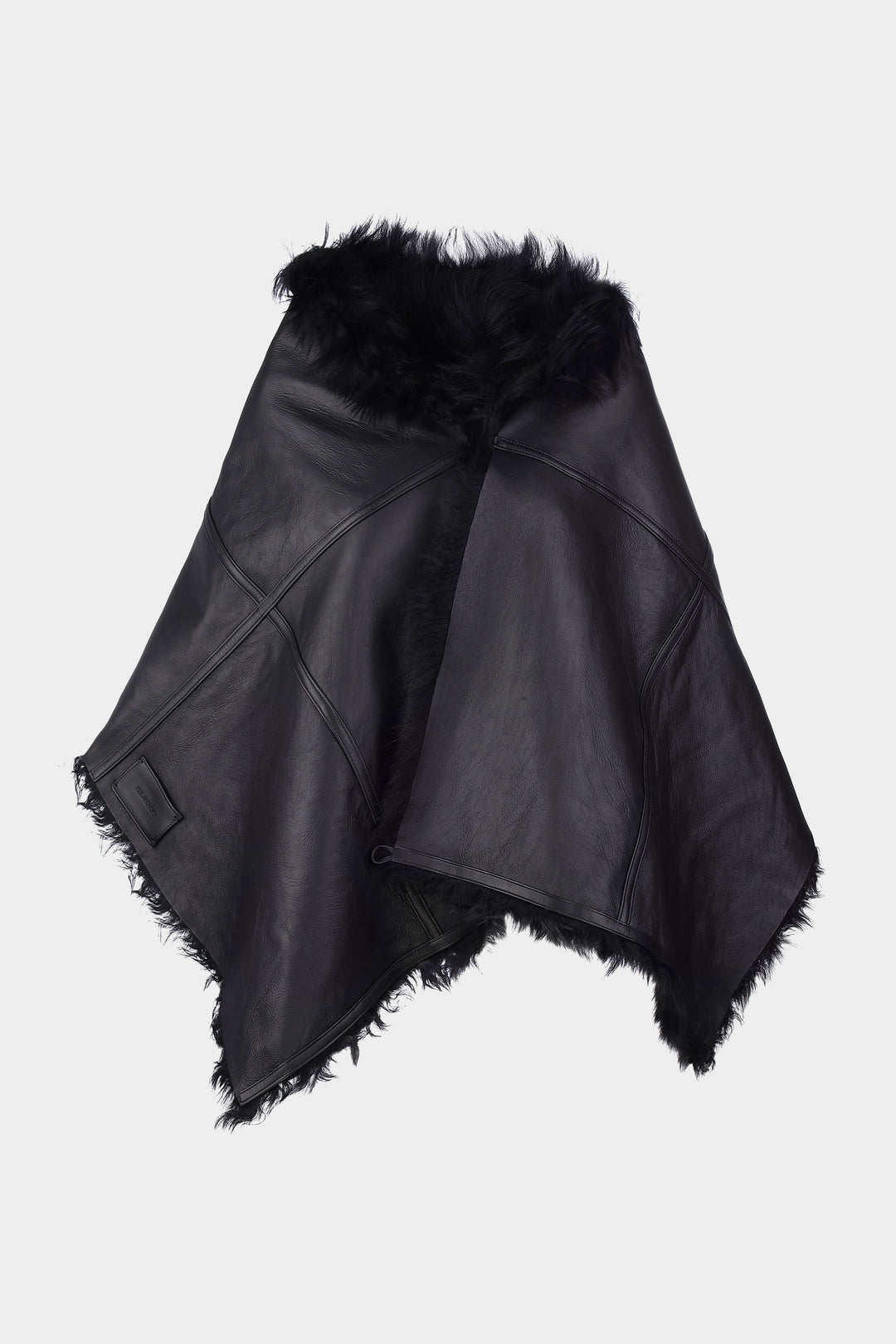 THEA DOUBLE-SIDED SHEARLING SCARF IN BLACK