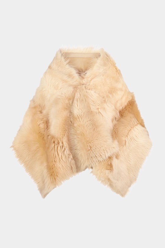 THEA DOUBLE-SIDED SHEARLING SCARF IN BEIGE