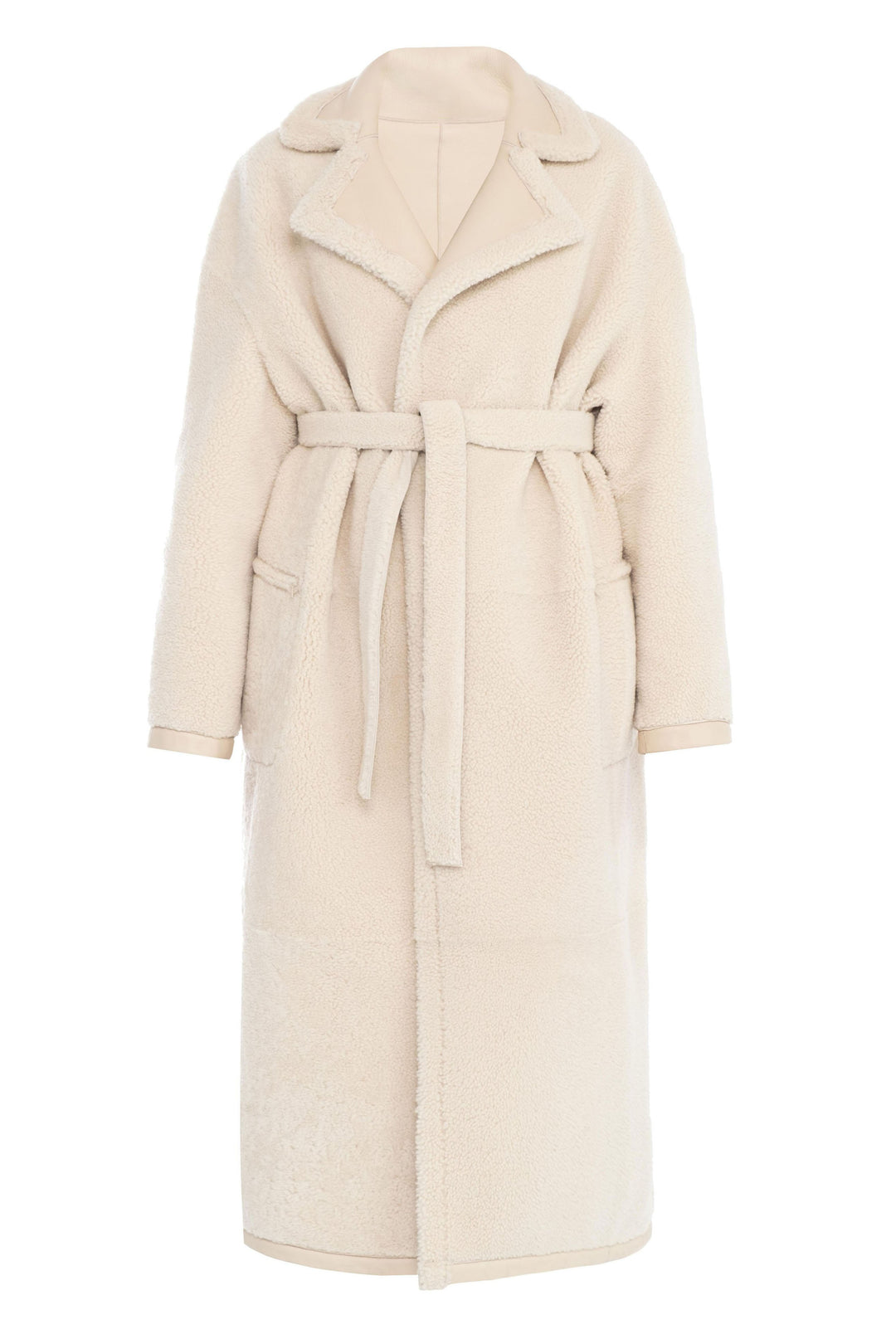 DIANA REVERSIBLE SHEARLING COAT IN MILK