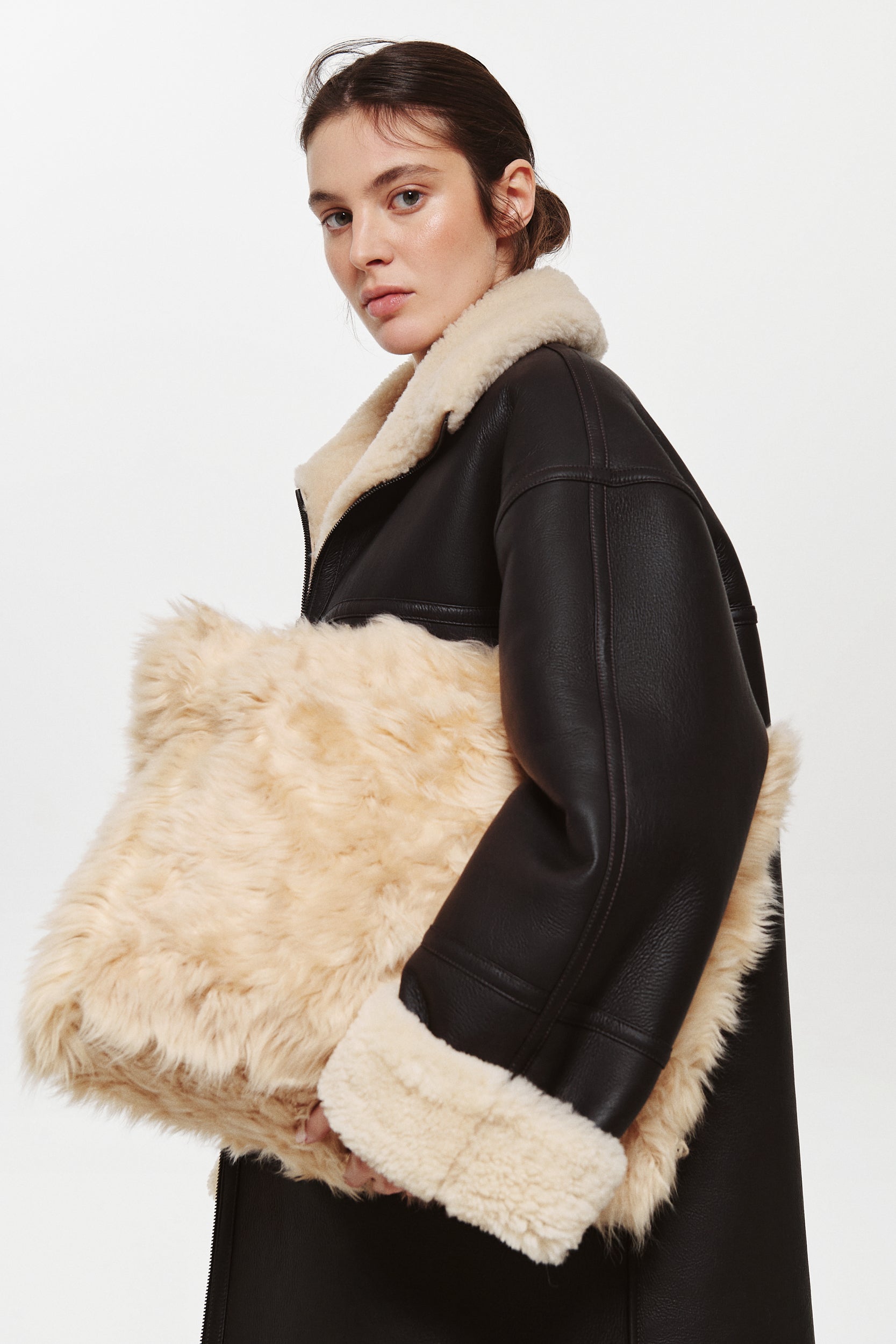 Shearling purse outlet