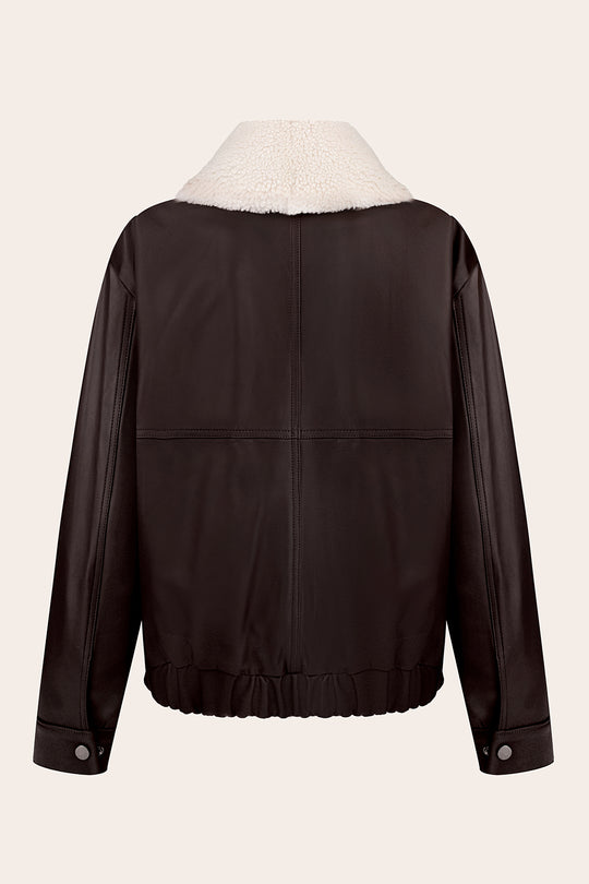 AFFECTION LEATHER BOMBER JACKET