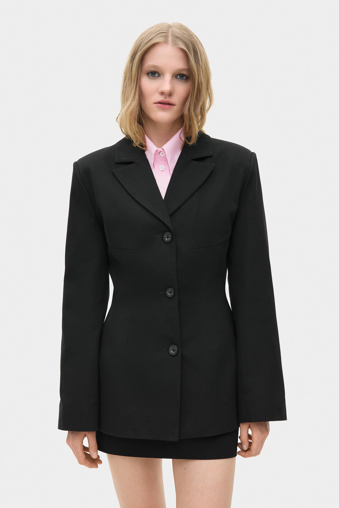 GIA COTTON BLAZER JACKET IN BLACK