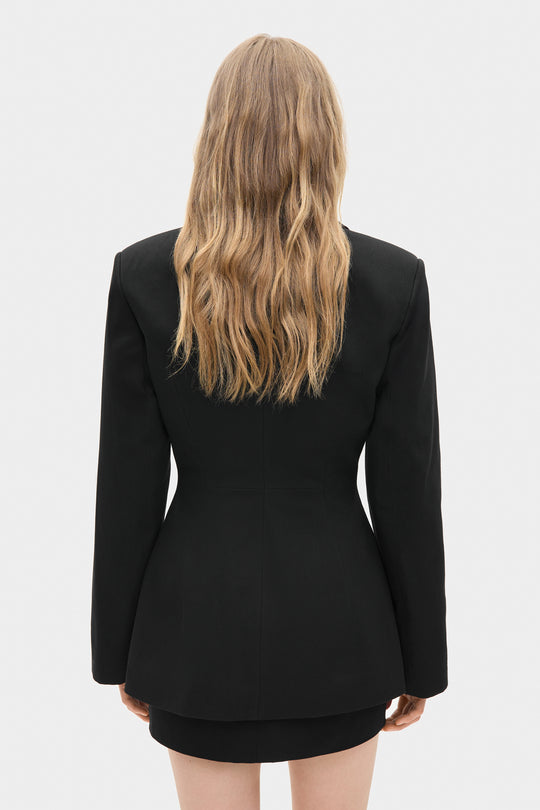 GIA COTTON BLAZER JACKET IN BLACK
