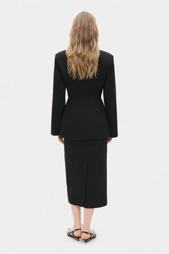 GIA COTTON BLAZER JACKET IN BLACK