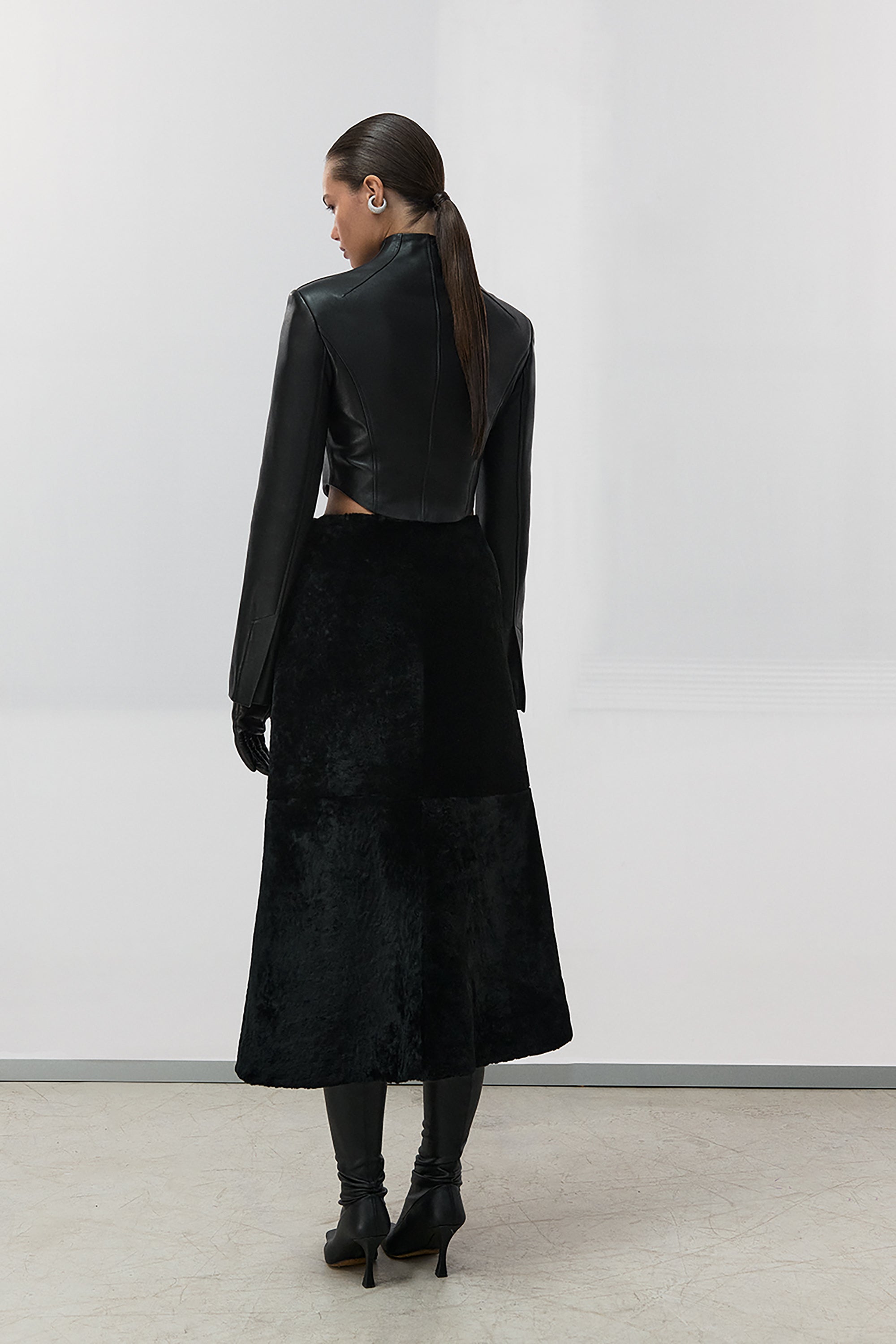 EVELYN SHEARLING SKIRT(FW26.29.1)