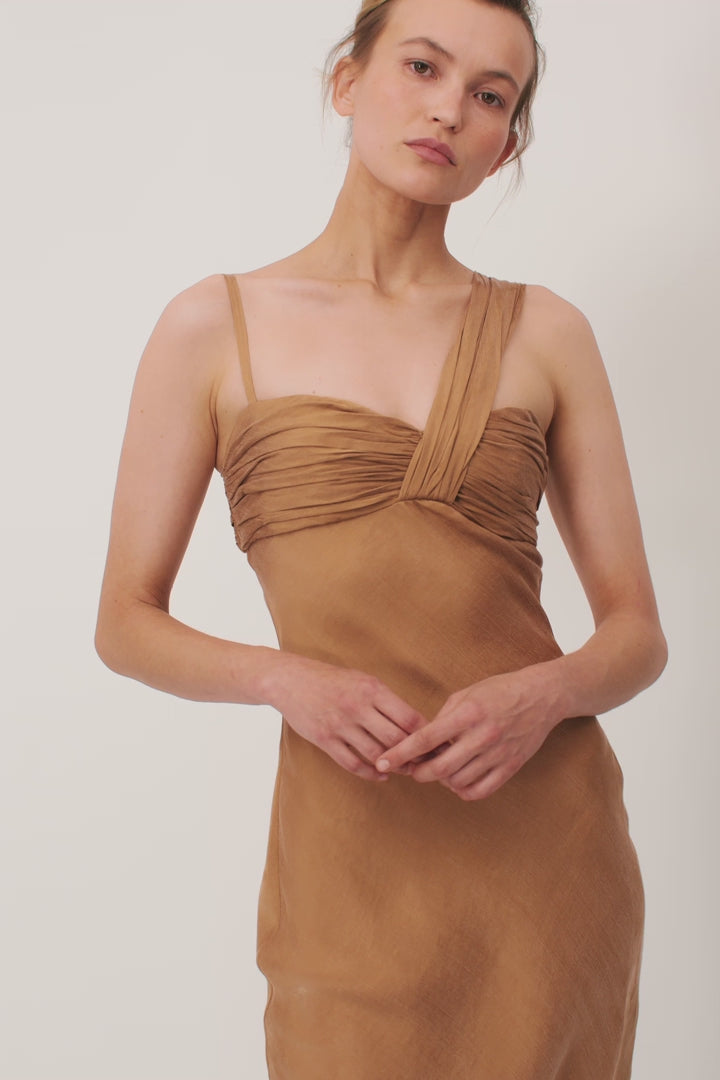 SUNSET DRESS IN COPPER COLOR
