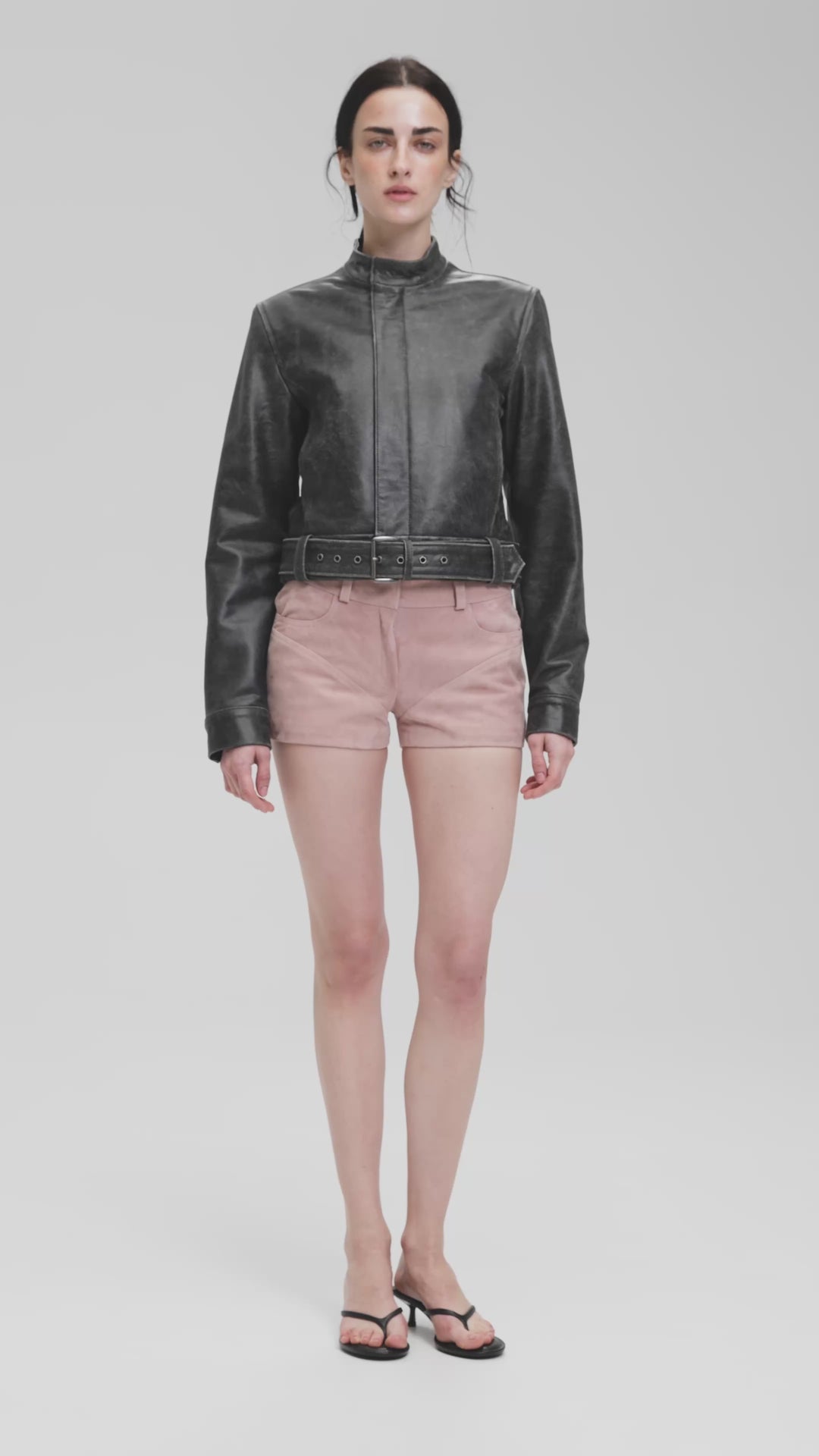 MILEY MINI SUEDE SHORTS IN DUST PINK