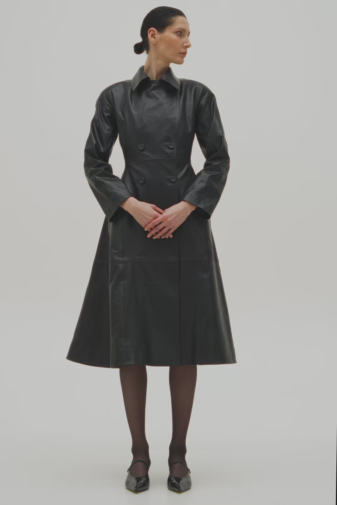 MARY DOUBLE-BREASTED LEATHER COAT