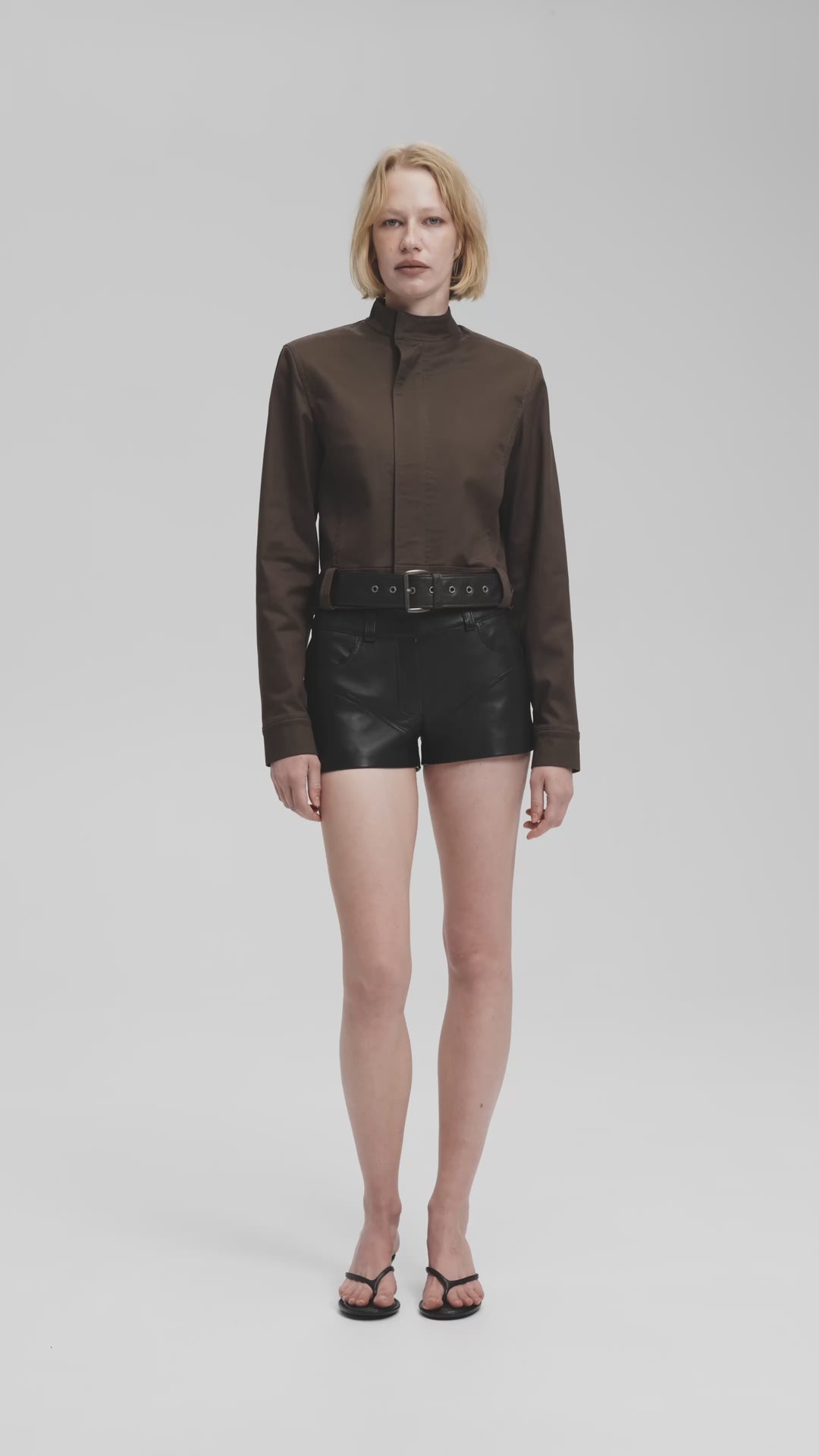 MILEY MINI LEATHER SHORTS IN BLACK