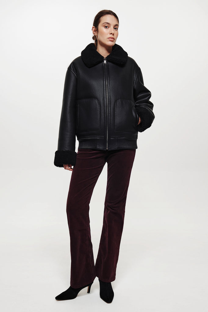 Vegetable Tanned Goatskin Leather Bomber Jacket - Salon Privé