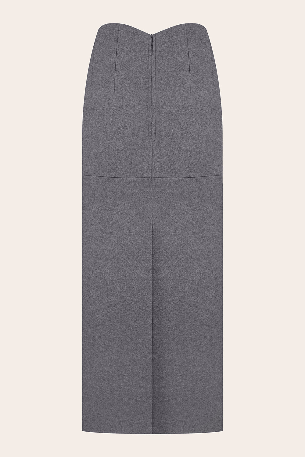 SILVER PRECISION MIDI SKIRT IN VIRGIN WOOL