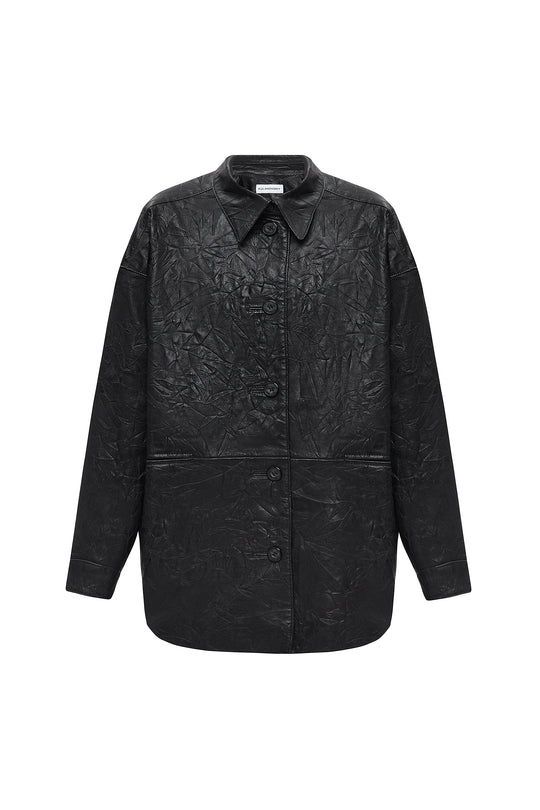CRINKLE LEATHER SHIRT