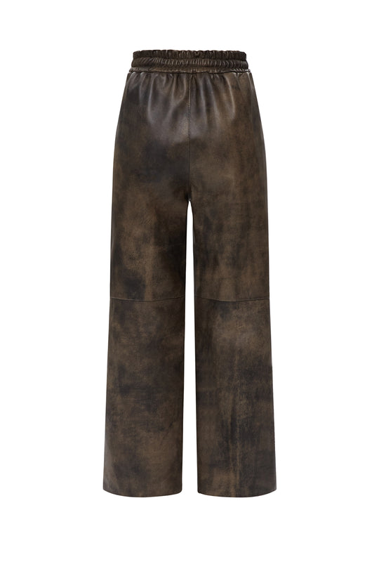 LEATHER PANTS IN VINTAGE BROWN