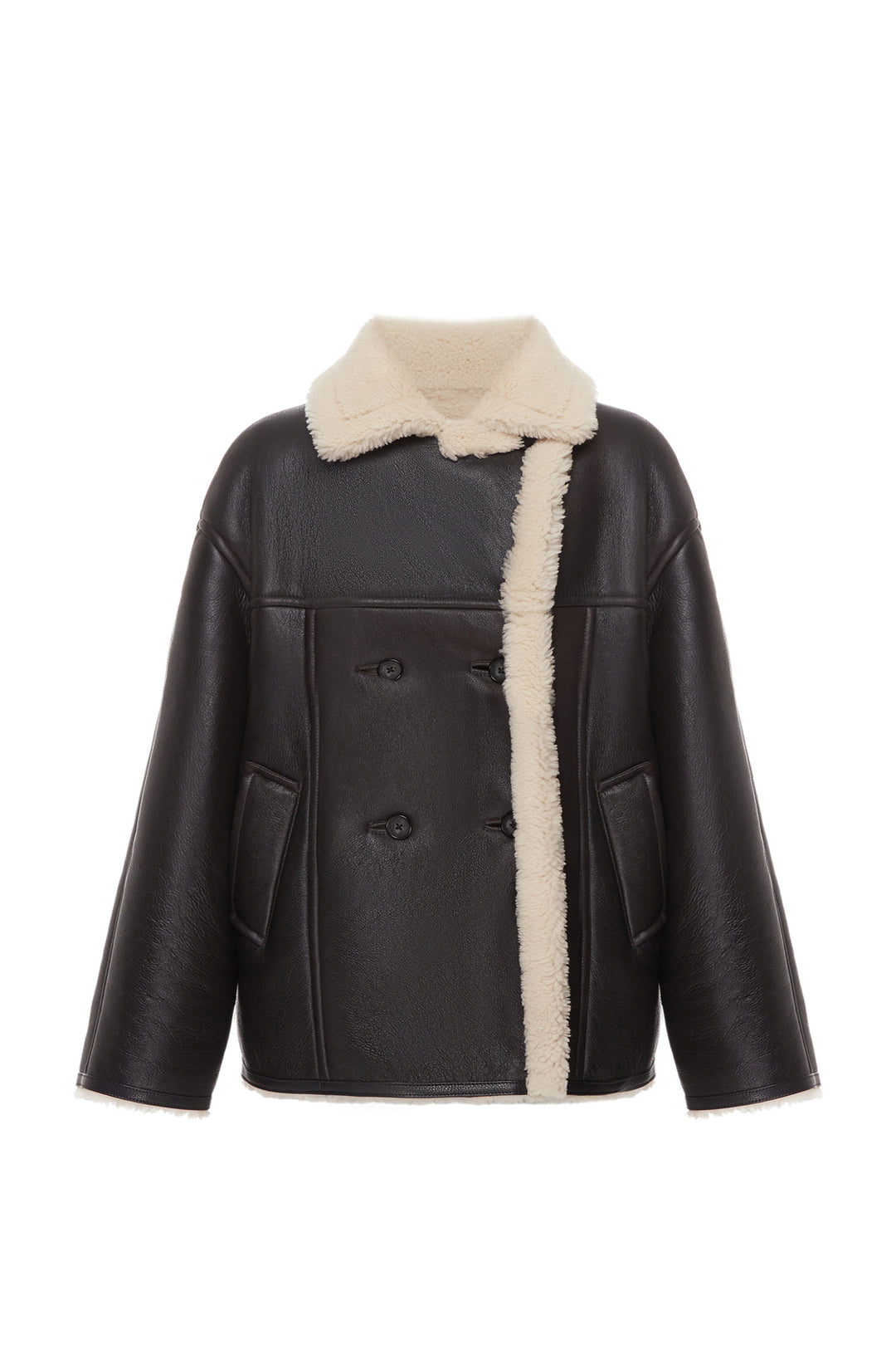 DOUBLE-BREASTED SHEARLING JACKET