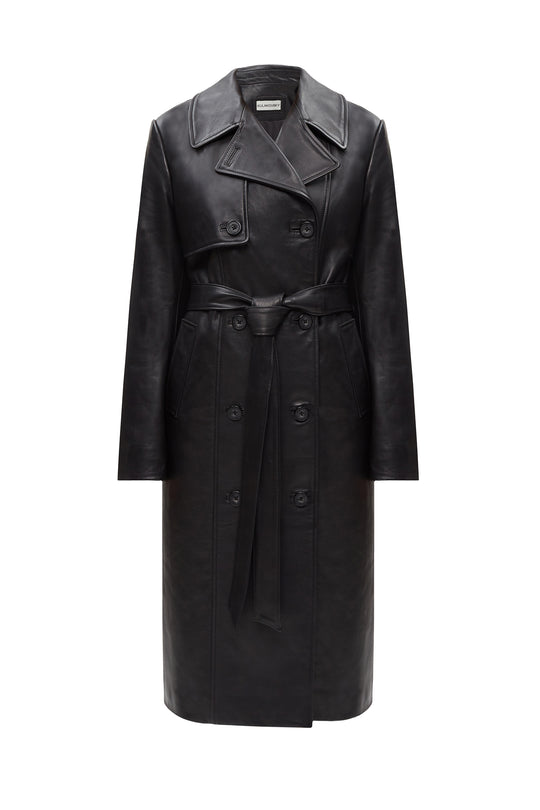 CLASSIC LEATHER TRENCH COAT