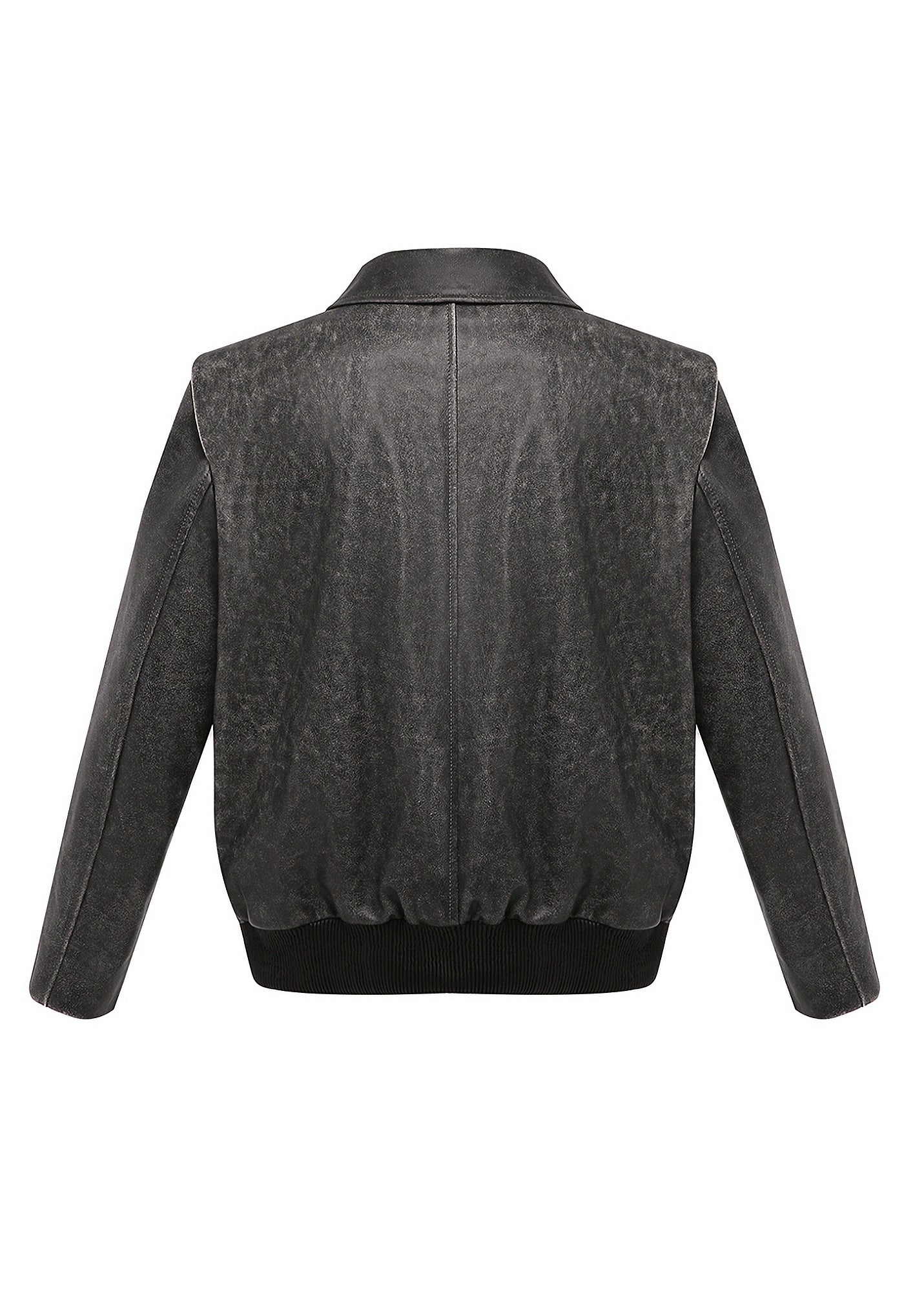 ICONIC VINTAGE EFFECT LEATHER BOMBER JACKET IN GREY – KULAKOVSKY