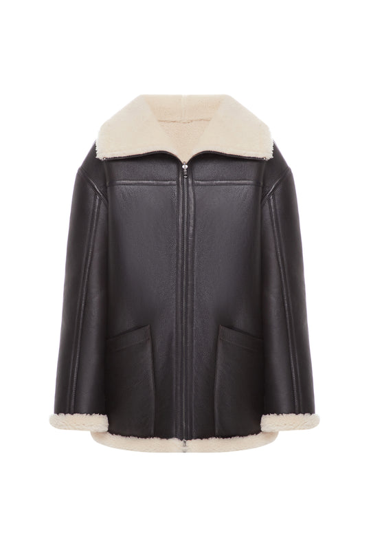REVERSIBLE OVERSIZED SHEARLING JACKET