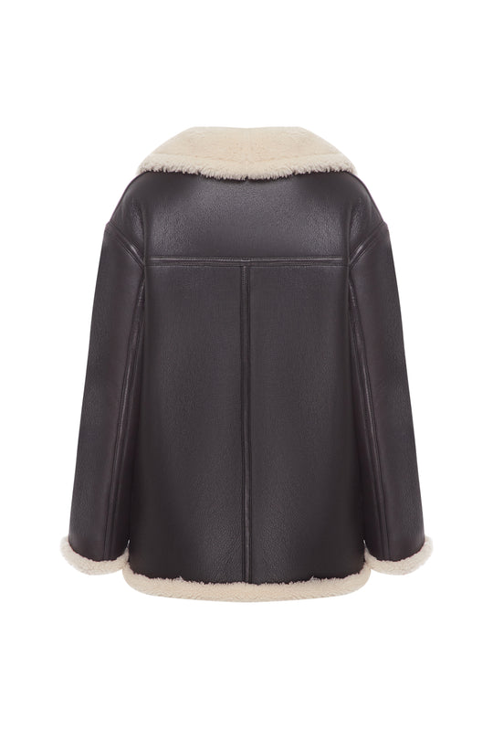 REVERSIBLE OVERSIZED SHEARLING JACKET