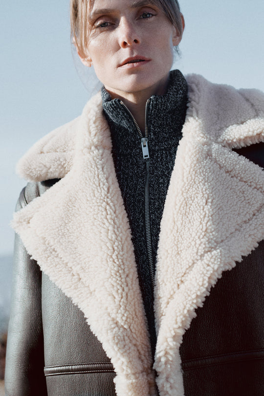 REVERSIBLE SHEARLING COAT